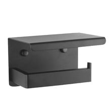 Nero Shelf Black Stainless Steel Toilet Paper Holder